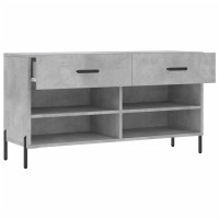 Produktbild för Skobänk betonggrå 102x35x55 cm konstruerat trä
