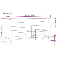 Produktbild för Skobänk grå sonoma 102x35x55 cm konstruerat trä