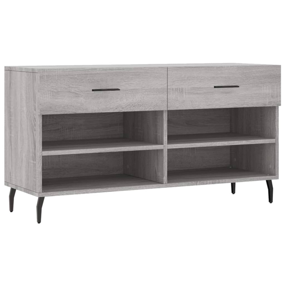Produktbild för Skobänk grå sonoma 102x35x55 cm konstruerat trä