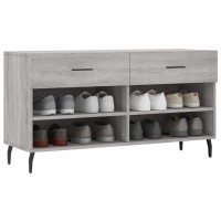 Produktbild för Skobänk grå sonoma 102x35x55 cm konstruerat trä