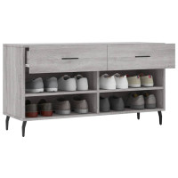 Produktbild för Skobänk grå sonoma 102x35x55 cm konstruerat trä