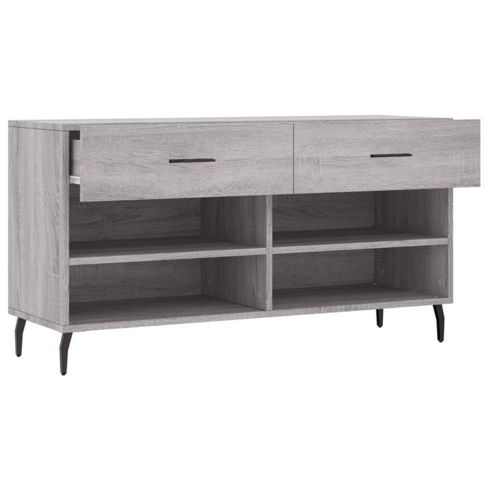 Produktbild för Skobänk grå sonoma 102x35x55 cm konstruerat trä