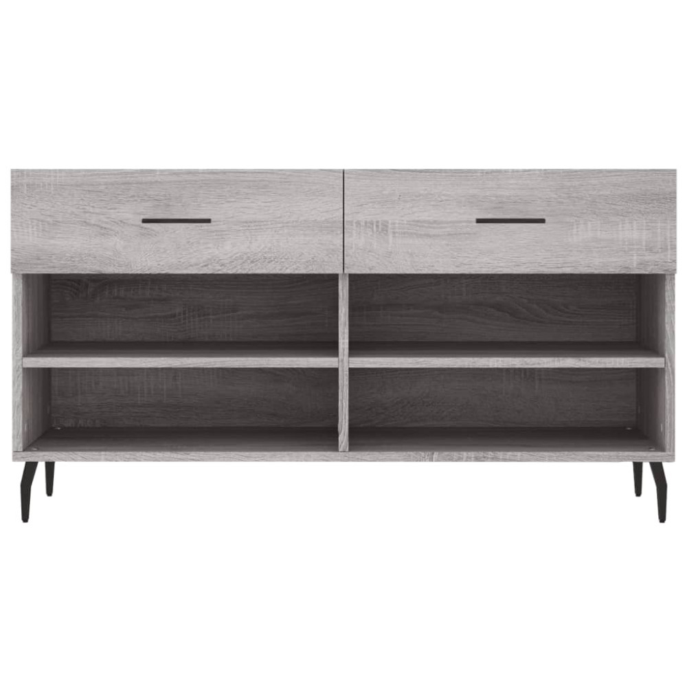 Produktbild för Skobänk grå sonoma 102x35x55 cm konstruerat trä