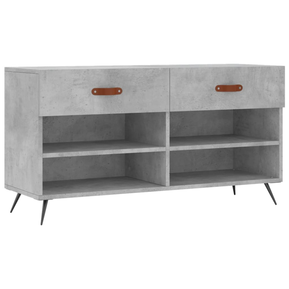 Produktbild för Skobänk betonggrå 102x35x55 cm konstruerat trä