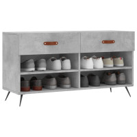 Produktbild för Skobänk betonggrå 102x35x55 cm konstruerat trä