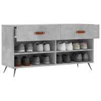 Produktbild för Skobänk betonggrå 102x35x55 cm konstruerat trä