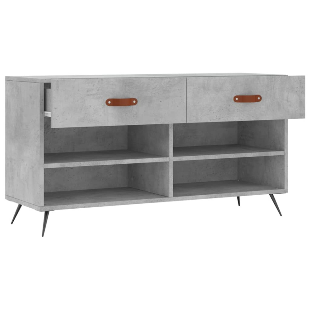 Produktbild för Skobänk betonggrå 102x35x55 cm konstruerat trä