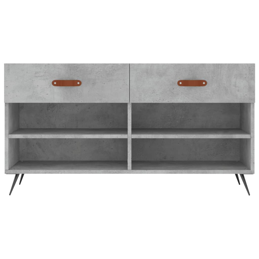 Produktbild för Skobänk betonggrå 102x35x55 cm konstruerat trä