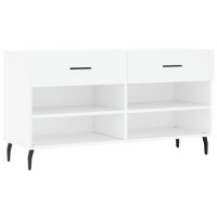 Produktbild för Skobänk vit 102x35x55 cm konstruerat trä