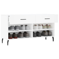 Produktbild för Skobänk vit 102x35x55 cm konstruerat trä