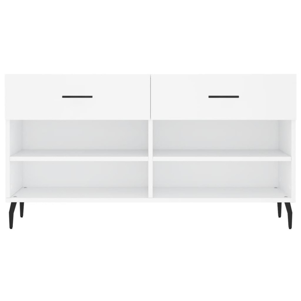 Produktbild för Skobänk vit 102x35x55 cm konstruerat trä