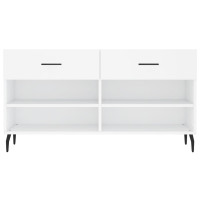 Produktbild för Skobänk vit 102x35x55 cm konstruerat trä