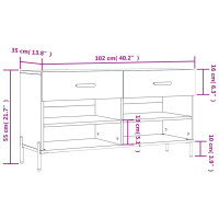 Produktbild för Skobänk grå sonoma 102x35x55 cm konstruerat trä