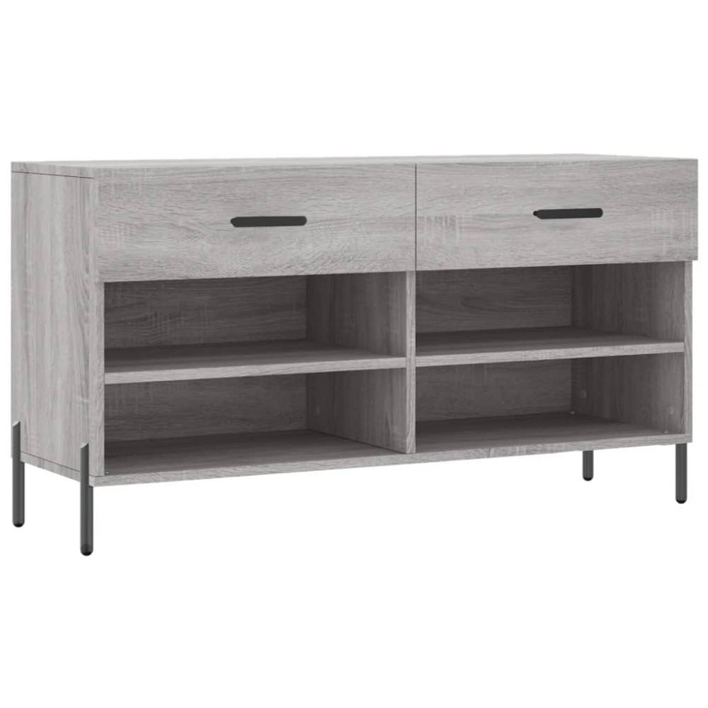 Produktbild för Skobänk grå sonoma 102x35x55 cm konstruerat trä