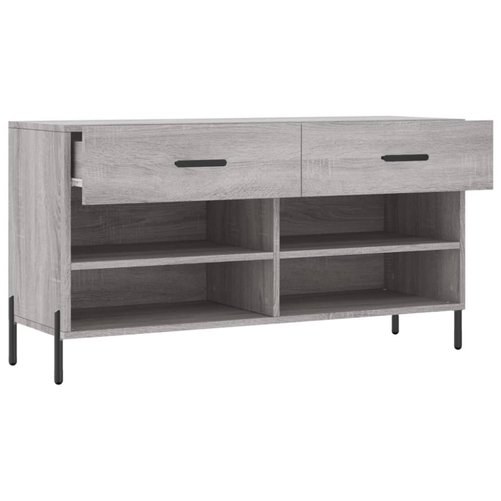 Produktbild för Skobänk grå sonoma 102x35x55 cm konstruerat trä