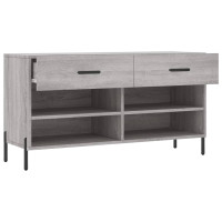 Produktbild för Skobänk grå sonoma 102x35x55 cm konstruerat trä