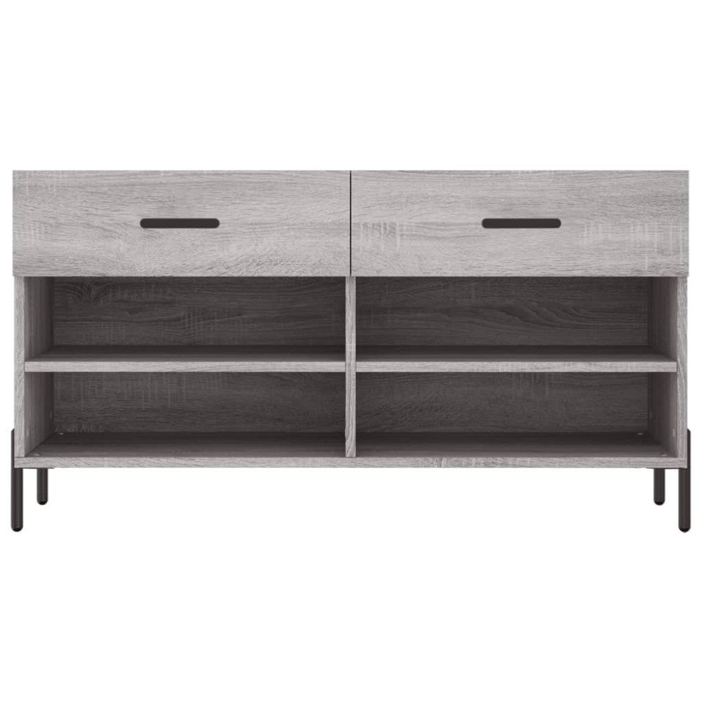 Produktbild för Skobänk grå sonoma 102x35x55 cm konstruerat trä