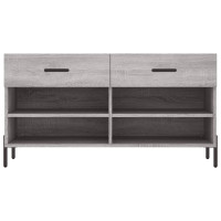 Produktbild för Skobänk grå sonoma 102x35x55 cm konstruerat trä