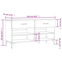 Produktbild för Skobänk betonggrå 102x35x55 cm konstruerat trä