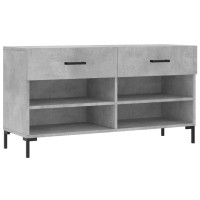 Produktbild för Skobänk betonggrå 102x35x55 cm konstruerat trä