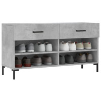 Produktbild för Skobänk betonggrå 102x35x55 cm konstruerat trä