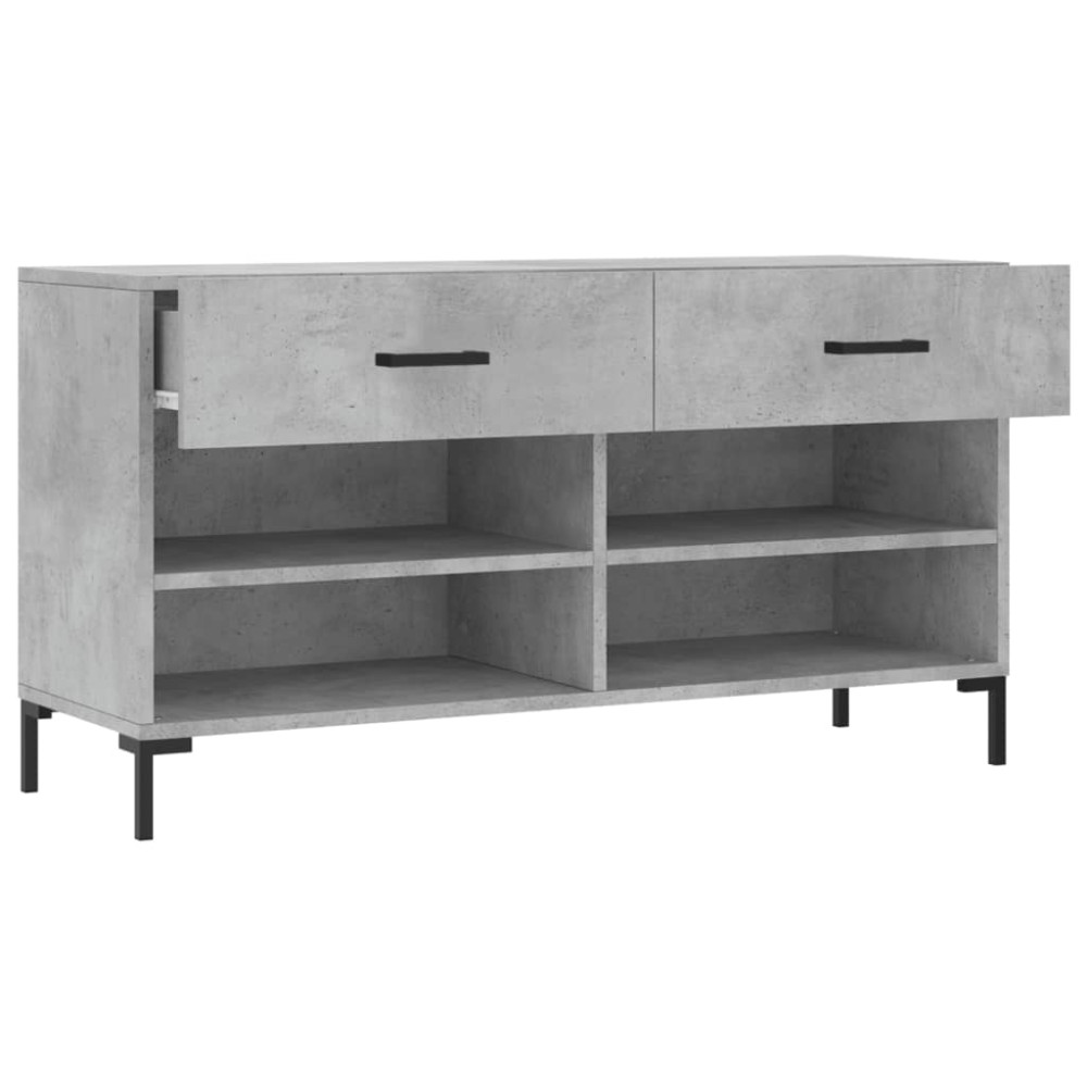Produktbild för Skobänk betonggrå 102x35x55 cm konstruerat trä