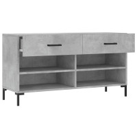 Produktbild för Skobänk betonggrå 102x35x55 cm konstruerat trä