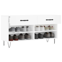 Produktbild för Skobänk vit 102x35x55 cm konstruerat trä