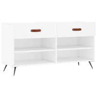 Produktbild för Skobänk vit 102x35x55 cm konstruerat trä