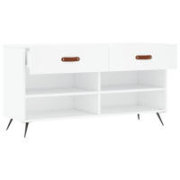 Produktbild för Skobänk vit 102x35x55 cm konstruerat trä