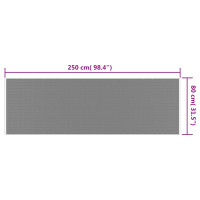 Produktbild för Trädgårdsmatta grå och vit 80x250 cm vändbar