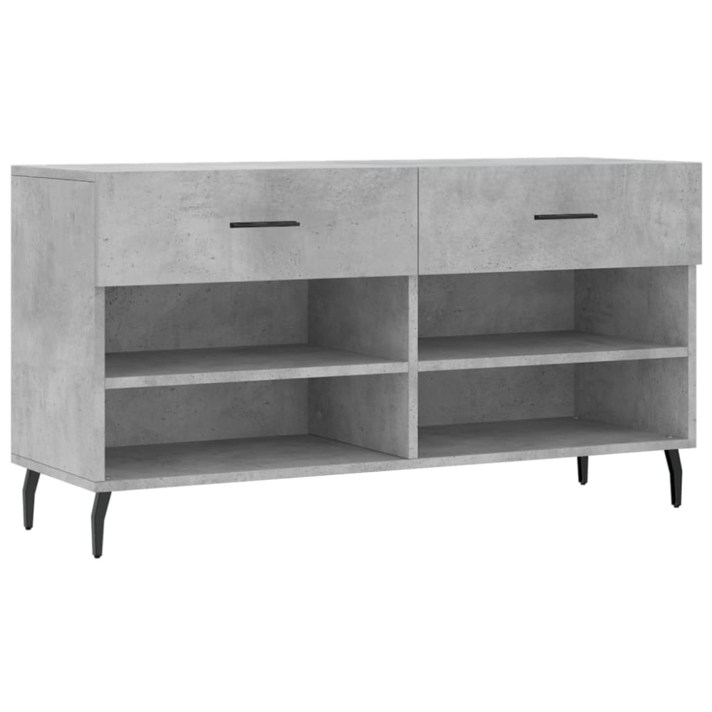 Produktbild för Skobänk betonggrå 102x35x55 cm konstruerat trä