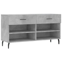 Produktbild för Skobänk betonggrå 102x35x55 cm konstruerat trä