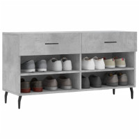 Produktbild för Skobänk betonggrå 102x35x55 cm konstruerat trä