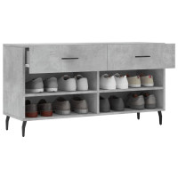 Produktbild för Skobänk betonggrå 102x35x55 cm konstruerat trä