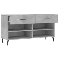 Produktbild för Skobänk betonggrå 102x35x55 cm konstruerat trä