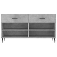 Produktbild för Skobänk betonggrå 102x35x55 cm konstruerat trä