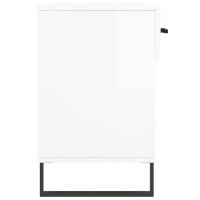 Produktbild för Skobänk vit högglans 102x35x55 cm konstruerat trä