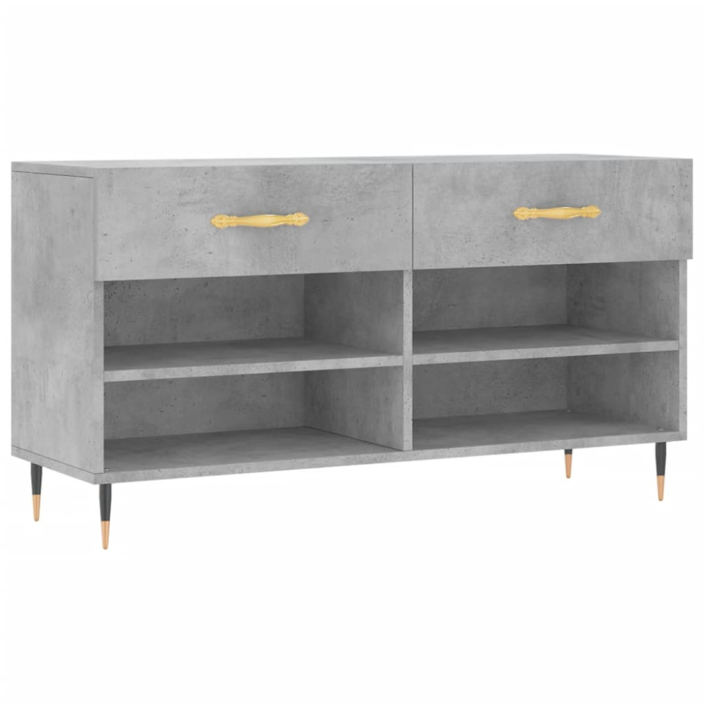 Produktbild för Skobänk betonggrå 102x35x55 cm konstruerat trä
