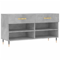 Produktbild för Skobänk betonggrå 102x35x55 cm konstruerat trä