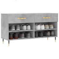 Produktbild för Skobänk betonggrå 102x35x55 cm konstruerat trä