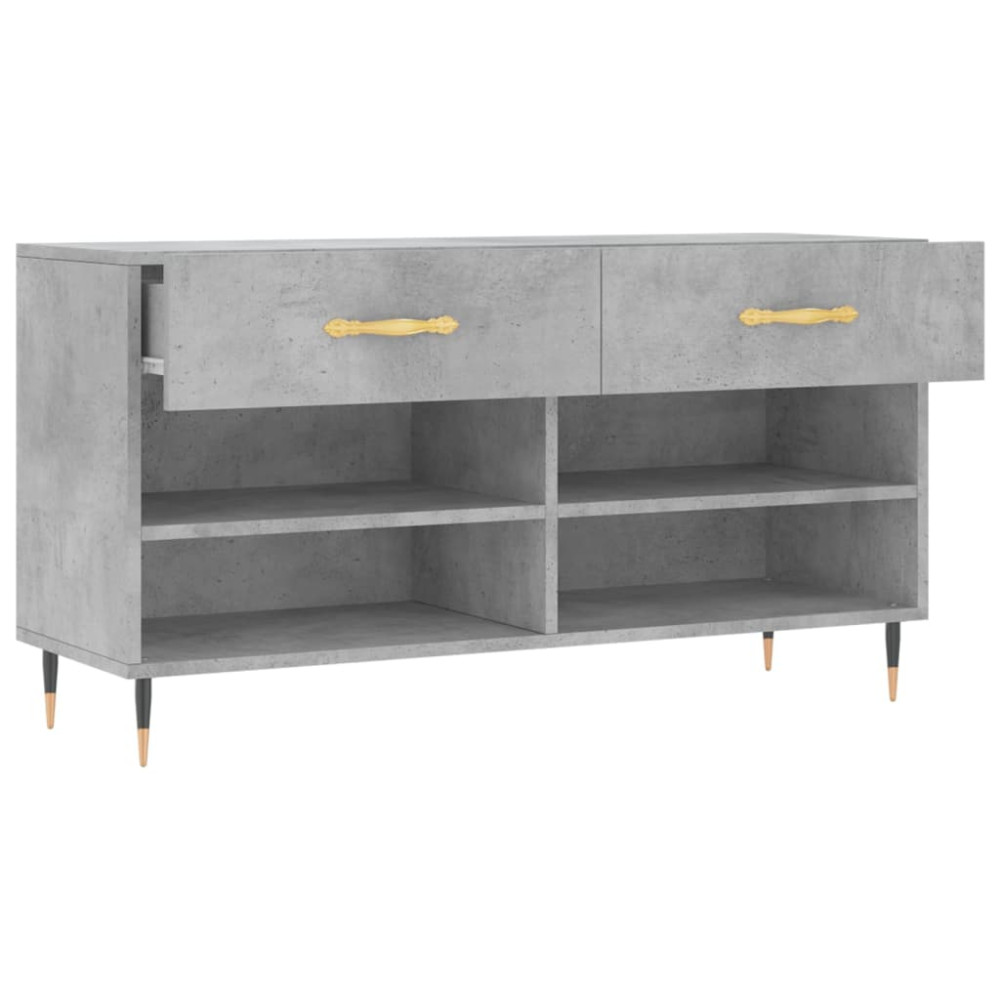 Produktbild för Skobänk betonggrå 102x35x55 cm konstruerat trä