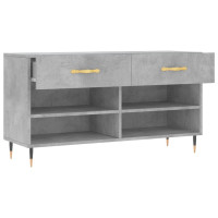 Produktbild för Skobänk betonggrå 102x35x55 cm konstruerat trä