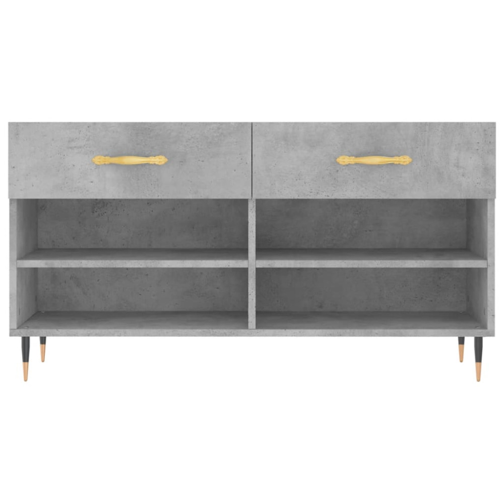 Produktbild för Skobänk betonggrå 102x35x55 cm konstruerat trä