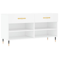 Produktbild för Skobänk vit 102x35x55 cm konstruerat trä