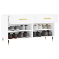 Produktbild för Skobänk vit 102x35x55 cm konstruerat trä