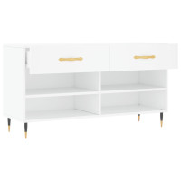 Produktbild för Skobänk vit 102x35x55 cm konstruerat trä