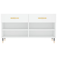 Produktbild för Skobänk vit 102x35x55 cm konstruerat trä