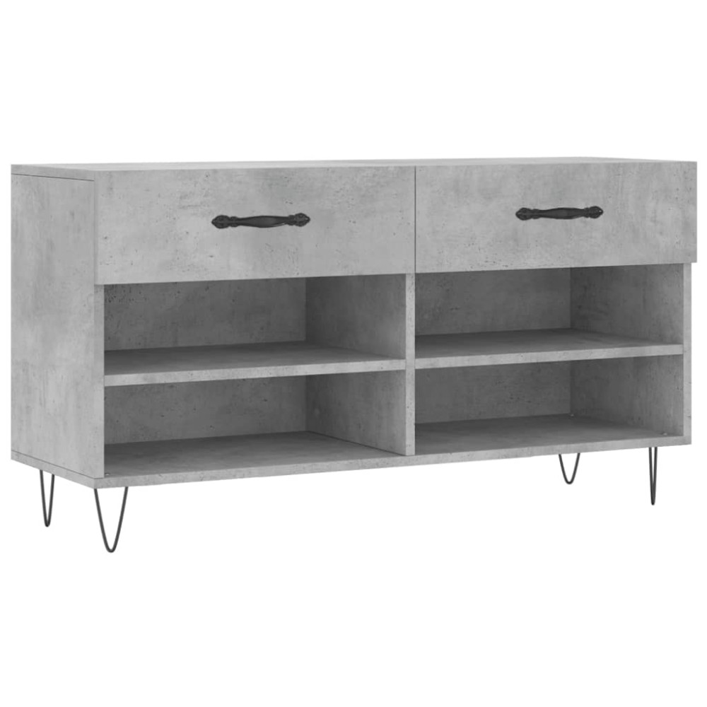 Produktbild för Skobänk betonggrå 102x35x55 cm konstruerat trä