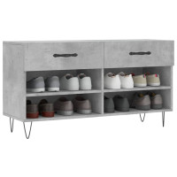 Produktbild för Skobänk betonggrå 102x35x55 cm konstruerat trä